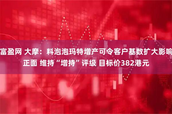 富盈网 大摩：料泡泡玛特增产可令客户基数扩大影响正面 维持“增持”评级 目标价382港元